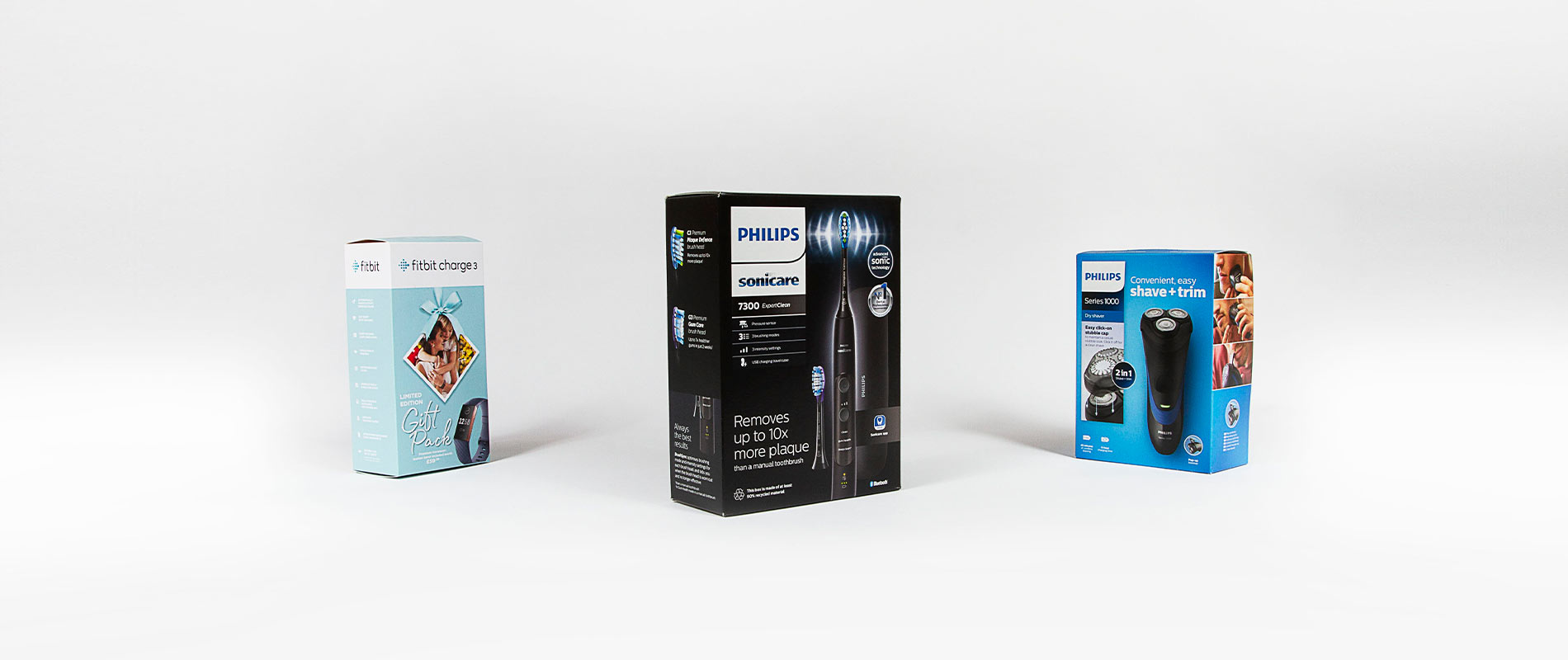Packaging for the electronics industry with one-point gluing